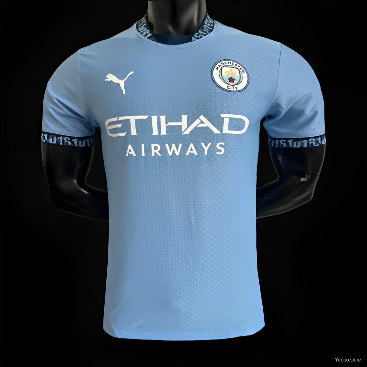 Camiseta de fútbol Manchester City 2024/25 LOCAL MANGA CORTA VERSION JUGADOR